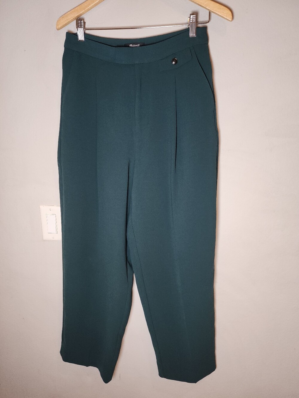 Madewell Rosedale High-Rise Straight Pant Crepe Green Women's Size 6